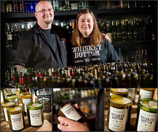 whiskey bottom candle company